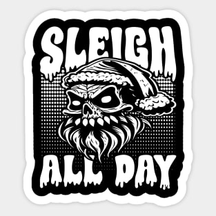 Skull Santa Sleigh All Day Sticker